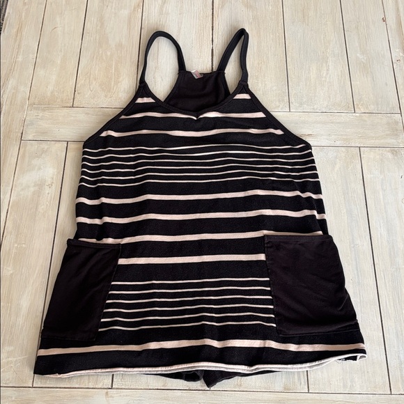 FP Movement Black Cream Striped Dress Romper Small - Picture 1 of 5
